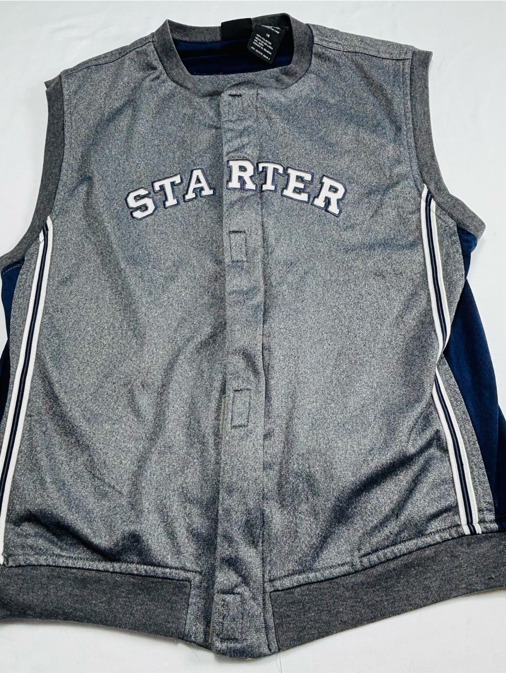 Starter Gray Athletic Button-Up Vest